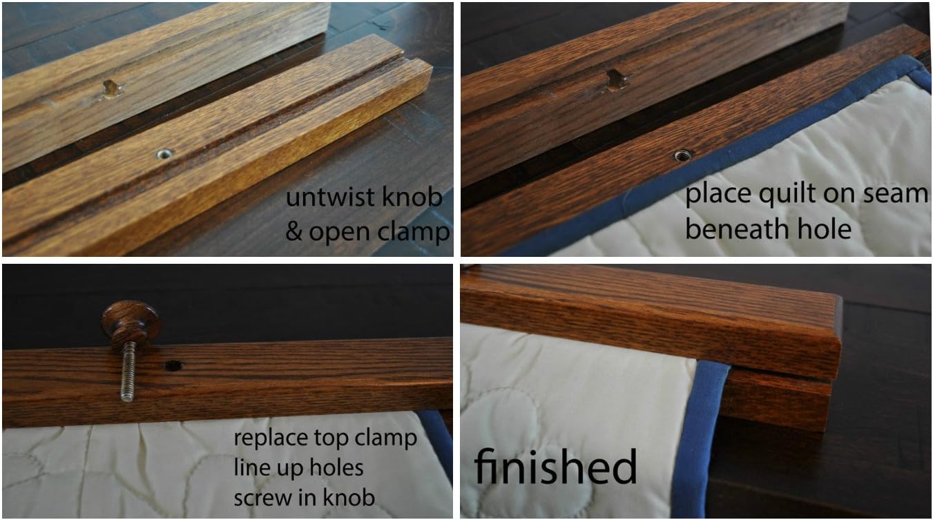 RRD Quilt Hanger for Wall for Display (96") Amish Made Wooden Quilt Rack Wall Mount - Rustic