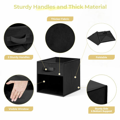 STORAGEIDEAS Storage Bins with Clear Window, 11x11 Storage Cubes, Collapsible Cube Storage Box