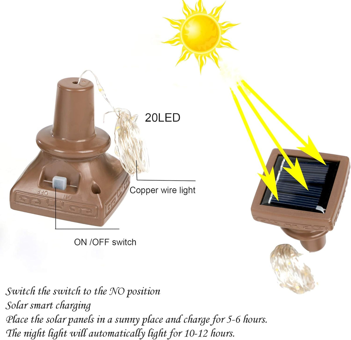 Solar Wine Bottle Lights Outdoor, 20 LED Cork Lights for Wine Bottles Waterproof, Fairy Lights