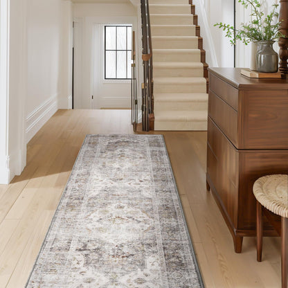 AMOAMI-2X6 Runner Rug-Washable Runners for Hallways-Soft Non Slip Bedside Rugs for Bedroom-Vintage