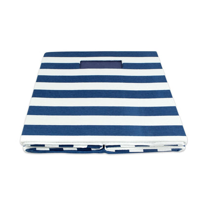 DII Polyester Cube Storage Collection Hard Sided Collapsible, 11x11x11, Nautical Blue