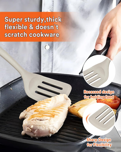 Kitchen Utensils Set, 13PCS Silicone Cooking Utensils, Heat Resistant Kitchen Utensil Spatula Set
