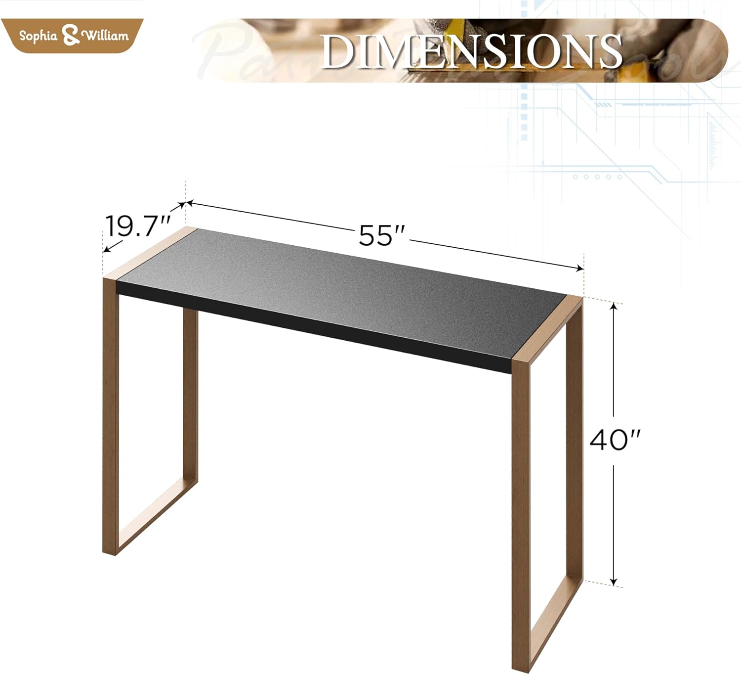 Sophia & William Bar Table,Bar Height Pub Table Counter Height Bar Table,Larimar Tabletop and