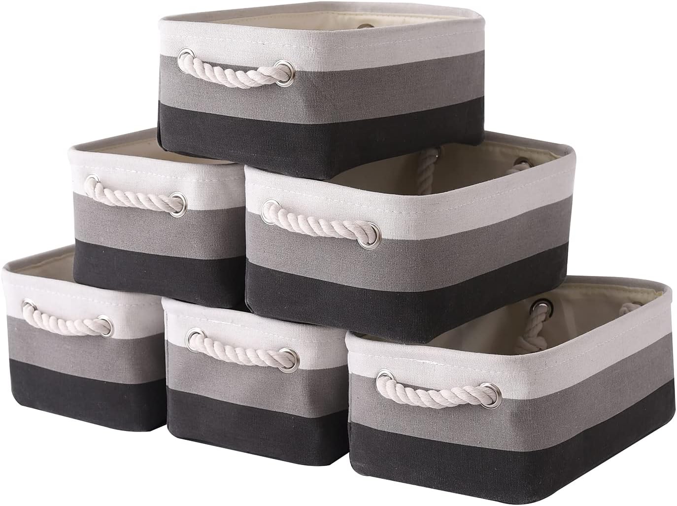 Small Storage Baskets for Shelves,Fabric Storage Baskets for Closet,Rectangular Collapsible Baskets