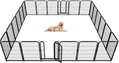 Metal Dog Playpen, 40" Inch Height 24 Panels, Large Dog Fence for Large/Medium/Small Dogs Indoor &