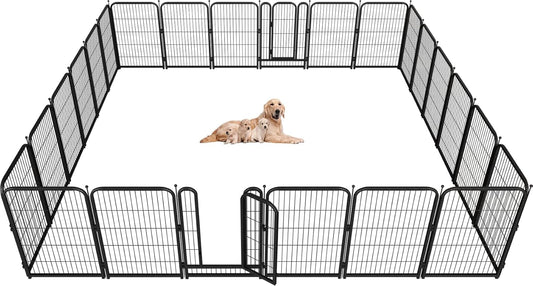 Metal Dog Playpen, 40" Inch Height 24 Panels, Large Dog Fence for Large/Medium/Small Dogs Indoor &