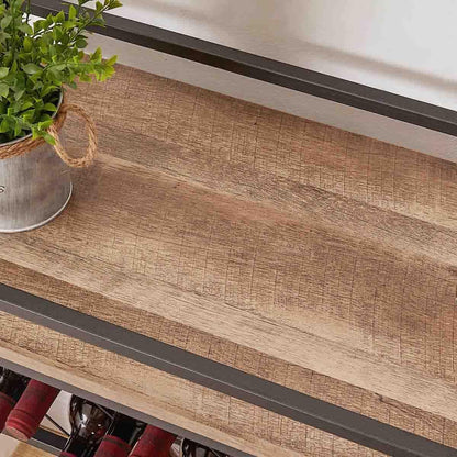FATORRI Bar Cart for The Home, Rolling Wine Carts on Wheels with 3 Tier Wood Shelves, Liquor