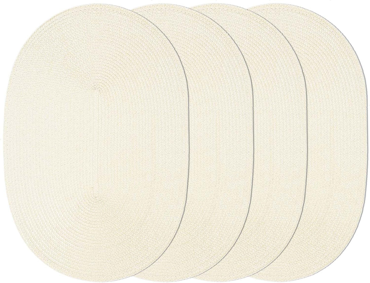 AHHFSMEI Placemats Set of 4 for Dining Table Washable Woven Vinyl Non-Slip 18x12 inches Placemat