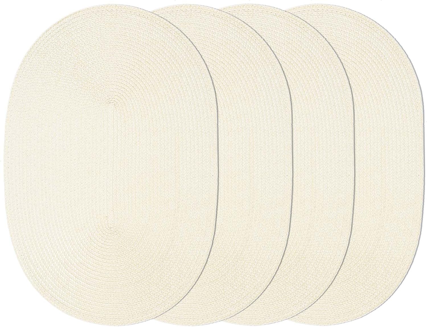 AHHFSMEI Placemats Set of 4 for Dining Table Washable Woven Vinyl Non-Slip 18x12 inches Placemat