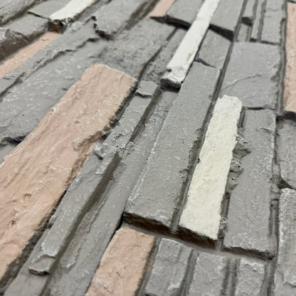 OTECKO 6-Pack Faux Stone Wall Panel 48 in x 13 in x 2 in Stacked Stone High Density Polyurethane