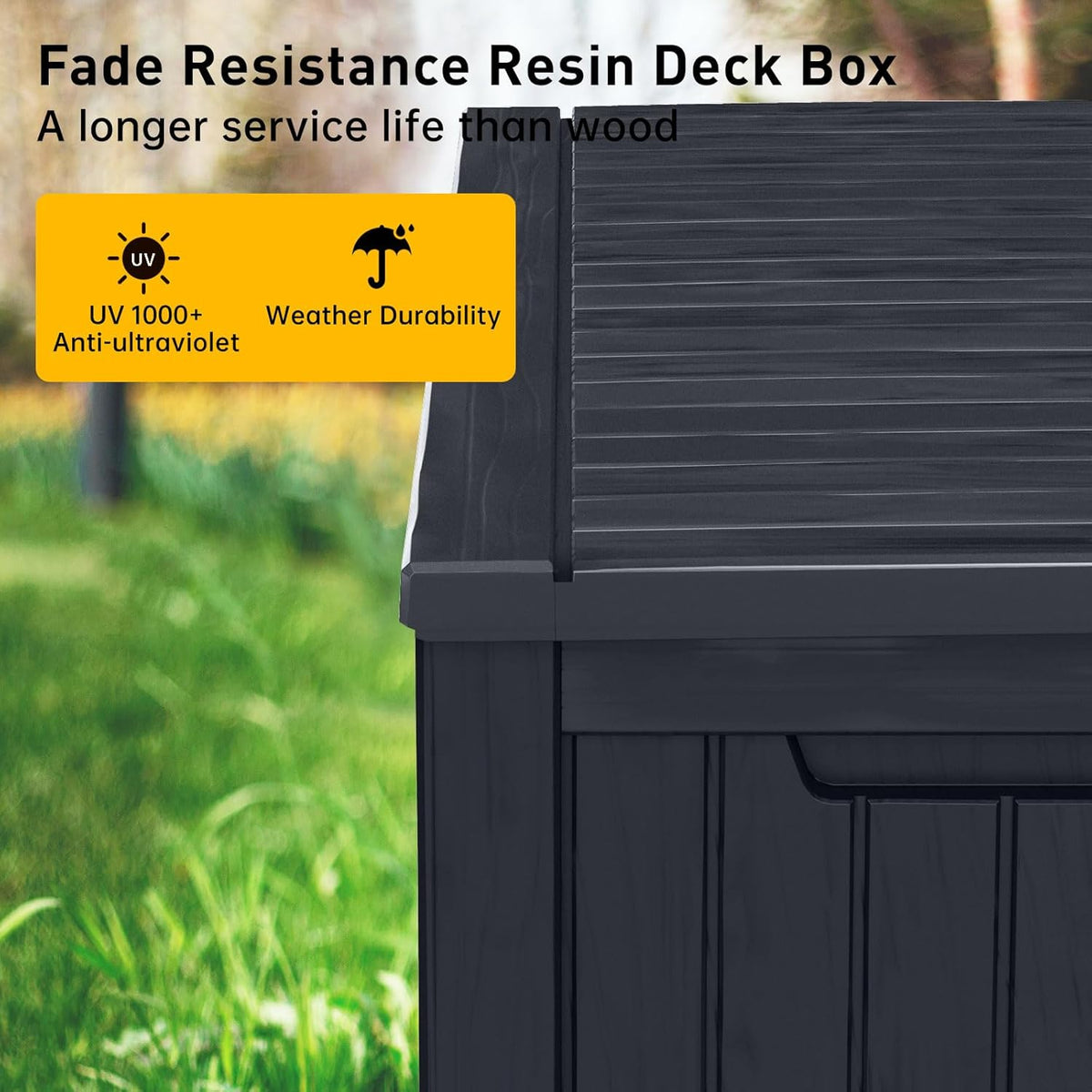 DRATO 180 Gallon Deck Box, Waterproof Resin Large Outdoor Storgae Box for Patio Furniture, Patio
