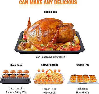 Geek Chef 26 QT Air Fryer Oven, Big Air Fryer, Toast Oven with Bake, Roast, Pizza, Easy to Use &