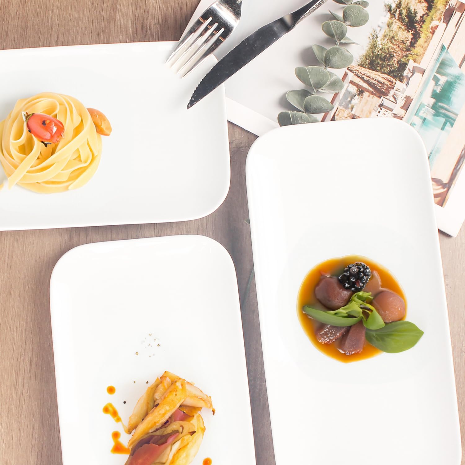 Serving Platters Set of 4, Rectangular Serving Plates, Serving Trays for Entertaining Party