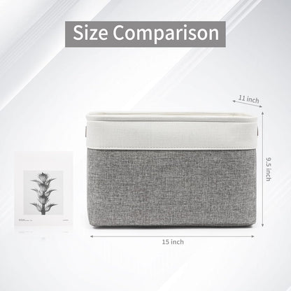 Storage Bins Large Fabric Storage Baskets for Shelves 3 Pack, Decorative Linen Closet Baskets with