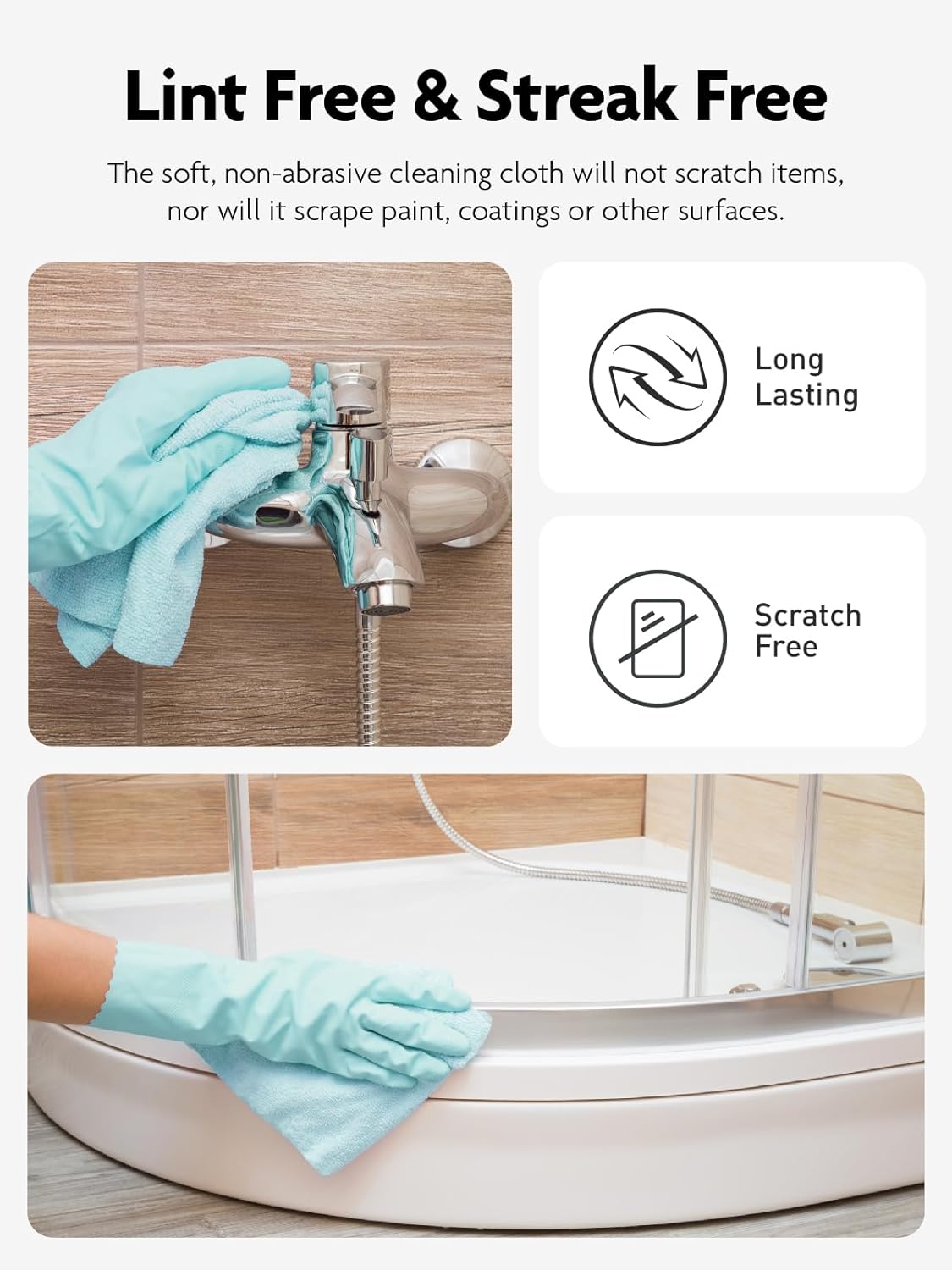Fantasticlean Microfiber Cleaning Cloth Roll -75 Pack, Tear Away Microfiber Towels, 12" x 12"