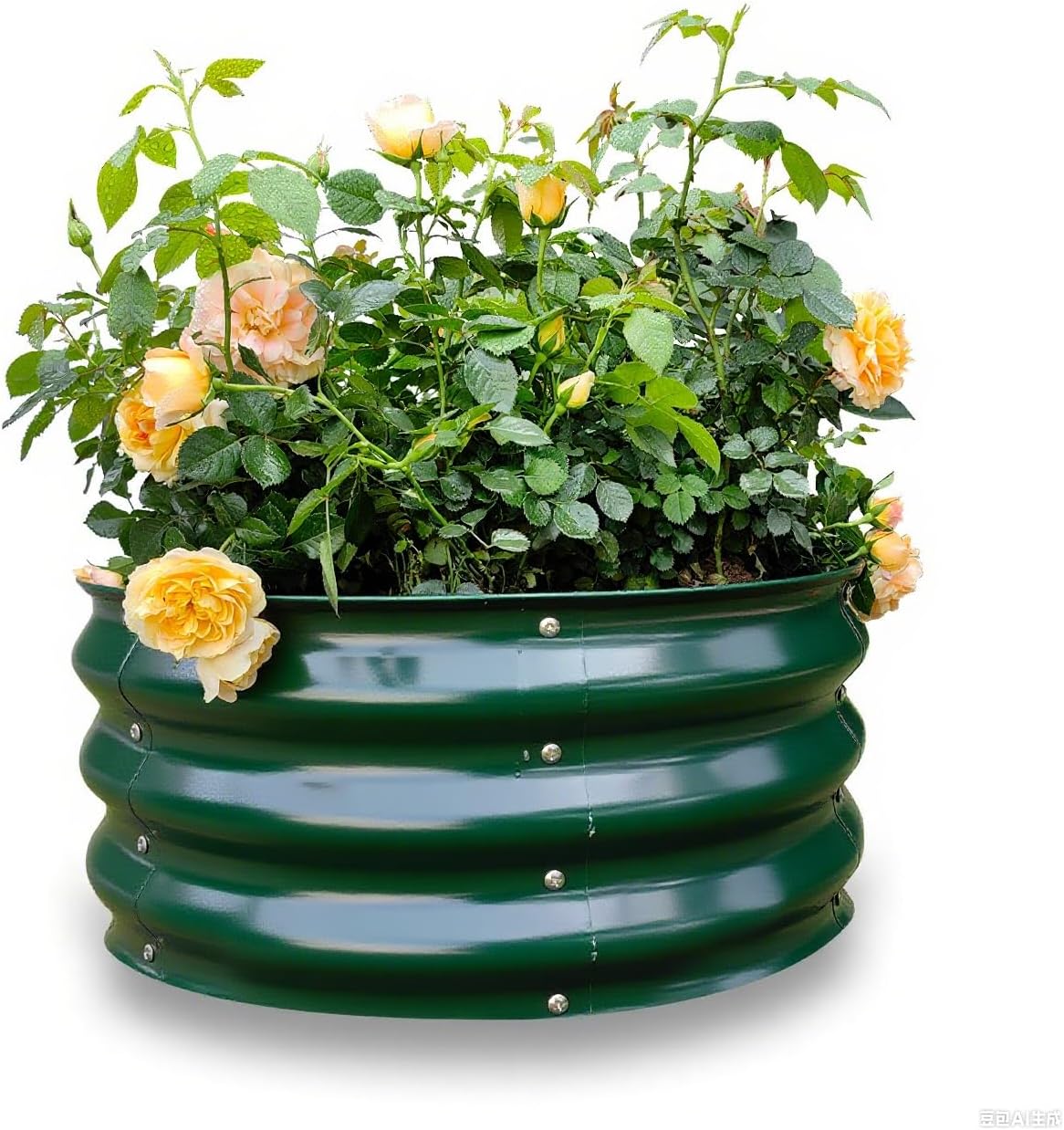 GARDMAX 2x2x1FT Galvanized Round Raised Garden Bed Kit, Metal Planter Boxes Outdoor with Easy