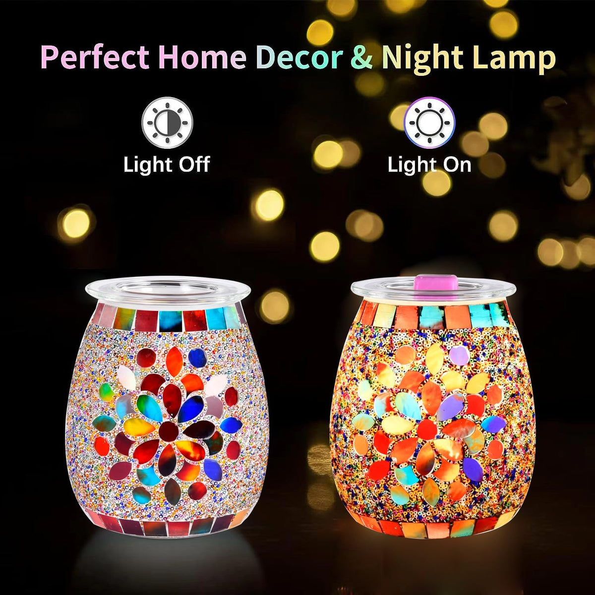 Dicimi Mosaic Glass Electric Wax Melt Warmer, Candle Warmer & Essential Oils Burner - Premium Wax