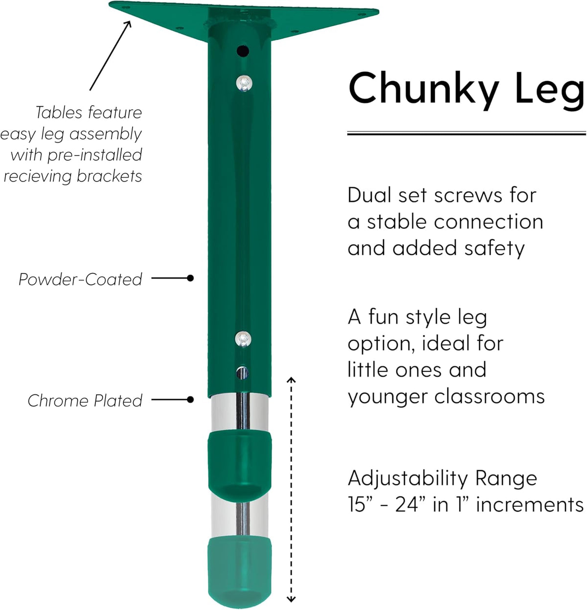 FDP Rectangle Activity School and Classroom Kids Table (30 x 72 inch), Chunky Toddler Leg
