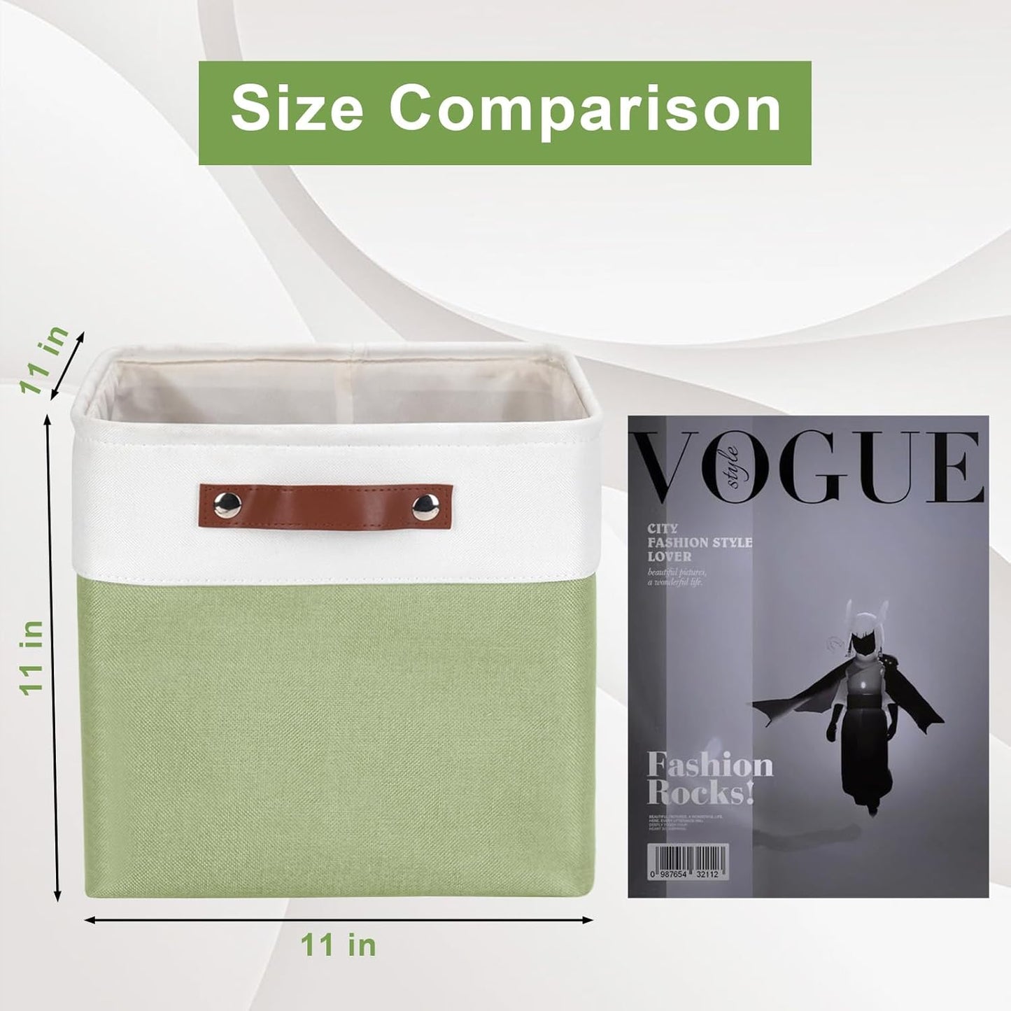 Collapsible Fabric Storage Cubes 11x11 Cube Storage Bins, 4 Pack Closet Baskets Box with Handles
