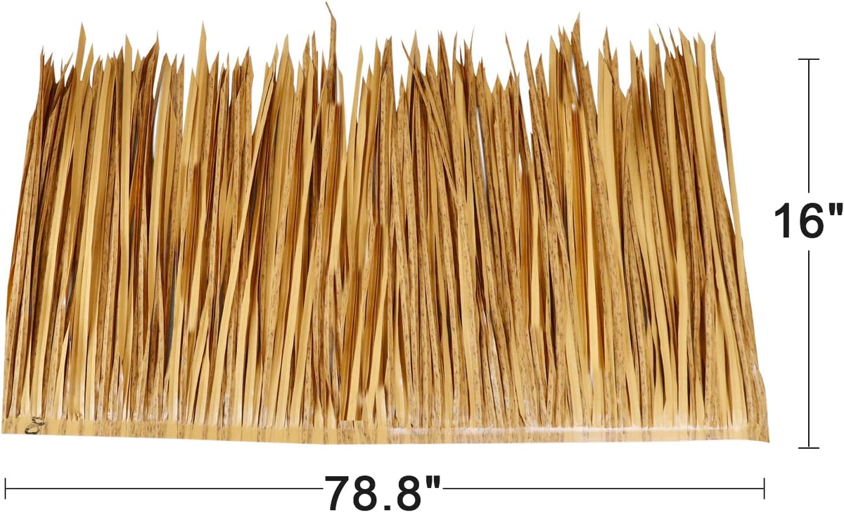 78.8" Tiki Straw Roof Thatch –Mexican Style Artificial Palm Thatch Rolls Tiki Bar Hut Grass Duck