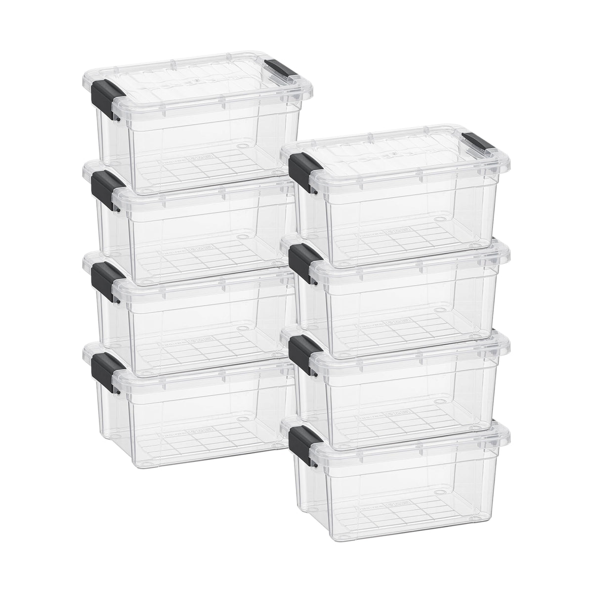 Superio Clear Storage Bins with Lids, 3 Quart BPA Free Plastic Containers, Transparent Boxes for