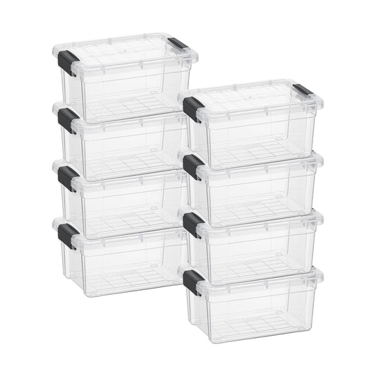 Superio Clear Storage Bins with Lids, 3 Quart BPA Free Plastic Containers, Transparent Boxes for