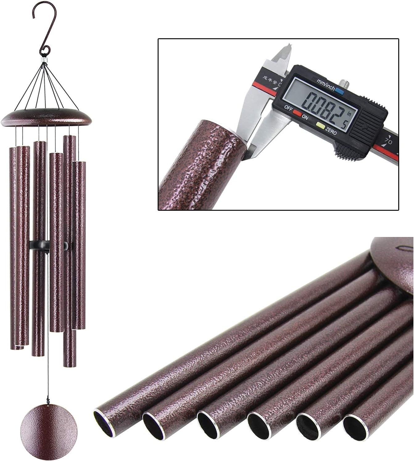 ASTARIN Outdoor Wind Chimes, 45 in Memorial Chimes with 6 Heavy Tubes, Large Deep Tone for Garden