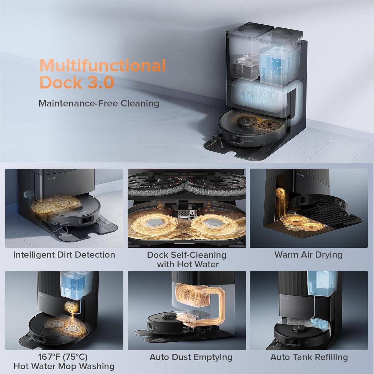 Roborock Qrevo Edge S5A Robot Vacuum and Mop, 17,000Pa, Zero-Tangling, DuoDivide Main Brush