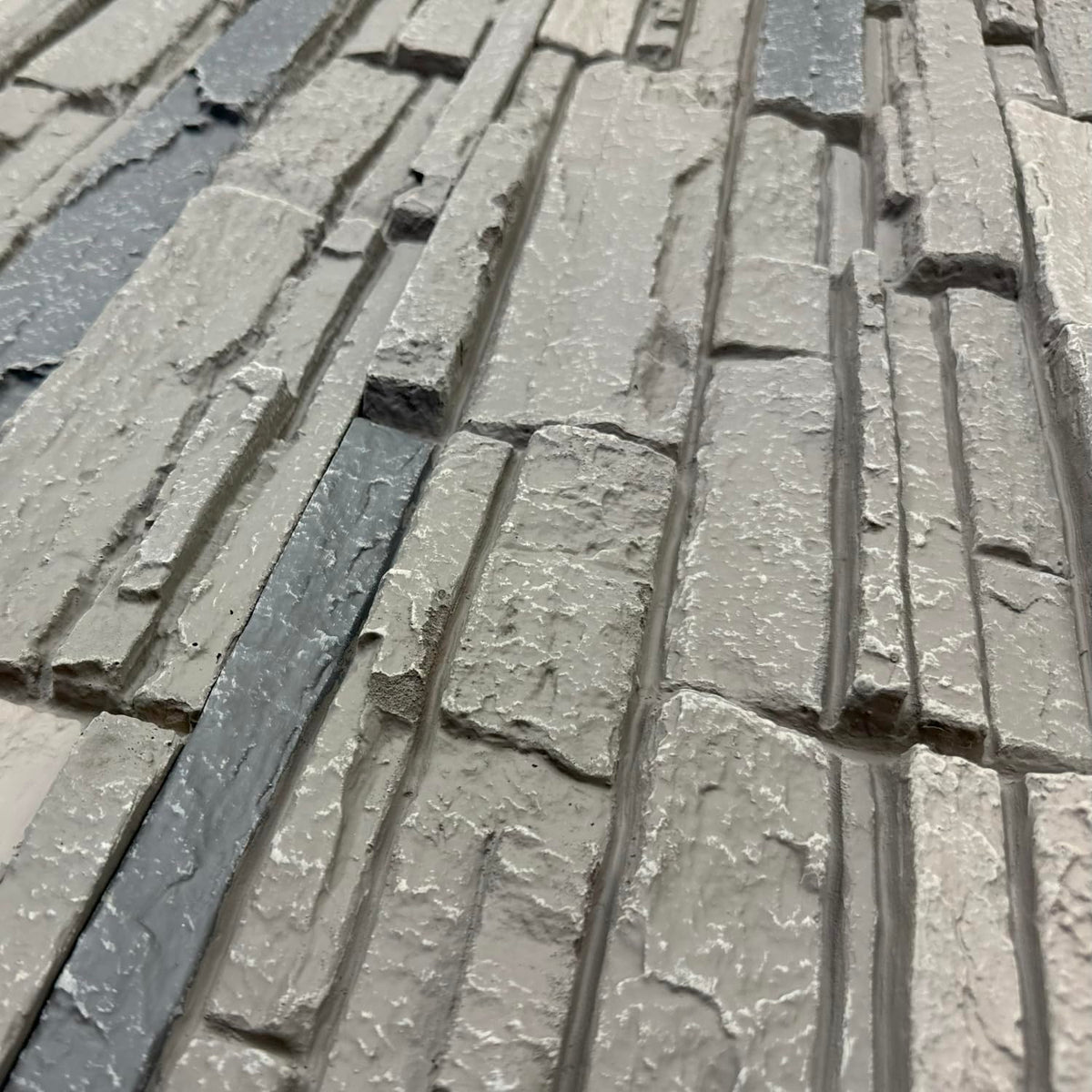 OTECKO 6-Pack Faux Stone Wall Panel 48 in x 13 in x 2 in Stacked Stone High Density Polyurethane