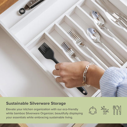 Premium Silverware, Flatware and Utensil Organizer for Kitchen Drawers, Food-Safe Contract Grade