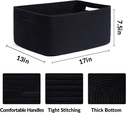 Large Storage Baskets for Shelves, Closet Organizers Bins for Clothes Blanket Towels, Baby Nursery