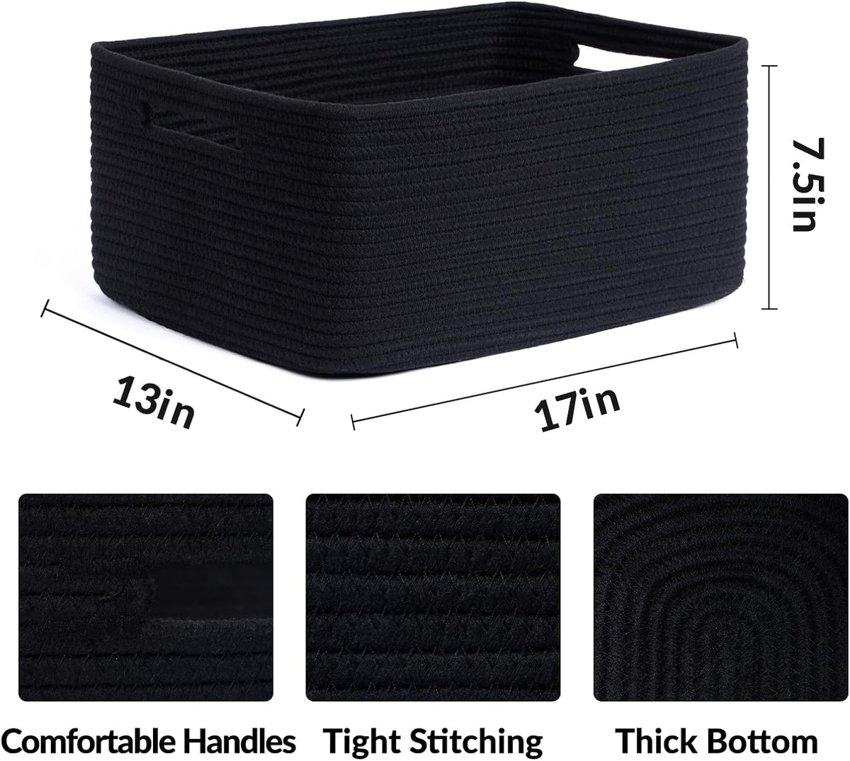 Large Storage Baskets for Organizing, Closet Shelf Baskets for Clothes Blanket Towels, Baby