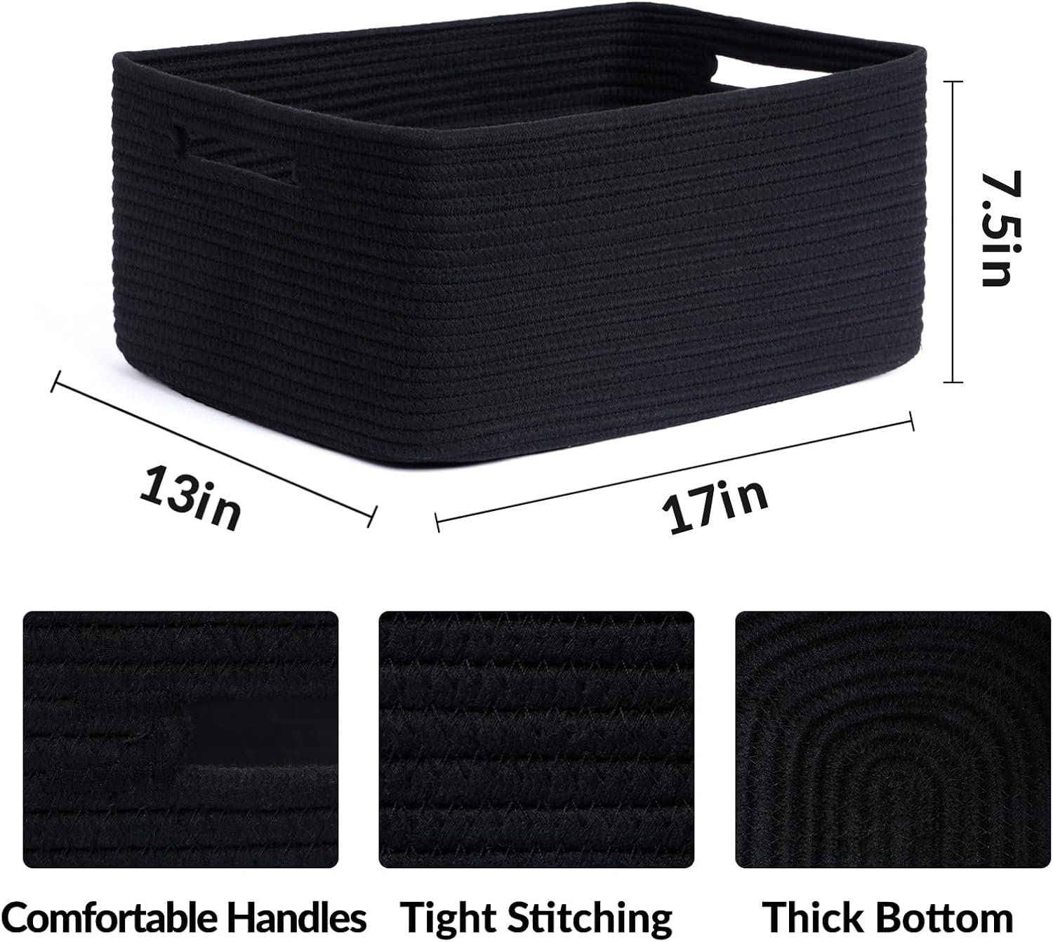 Large Storage Baskets for Organizing, Closet Shelf Baskets for Clothes Blanket Towels, Baby