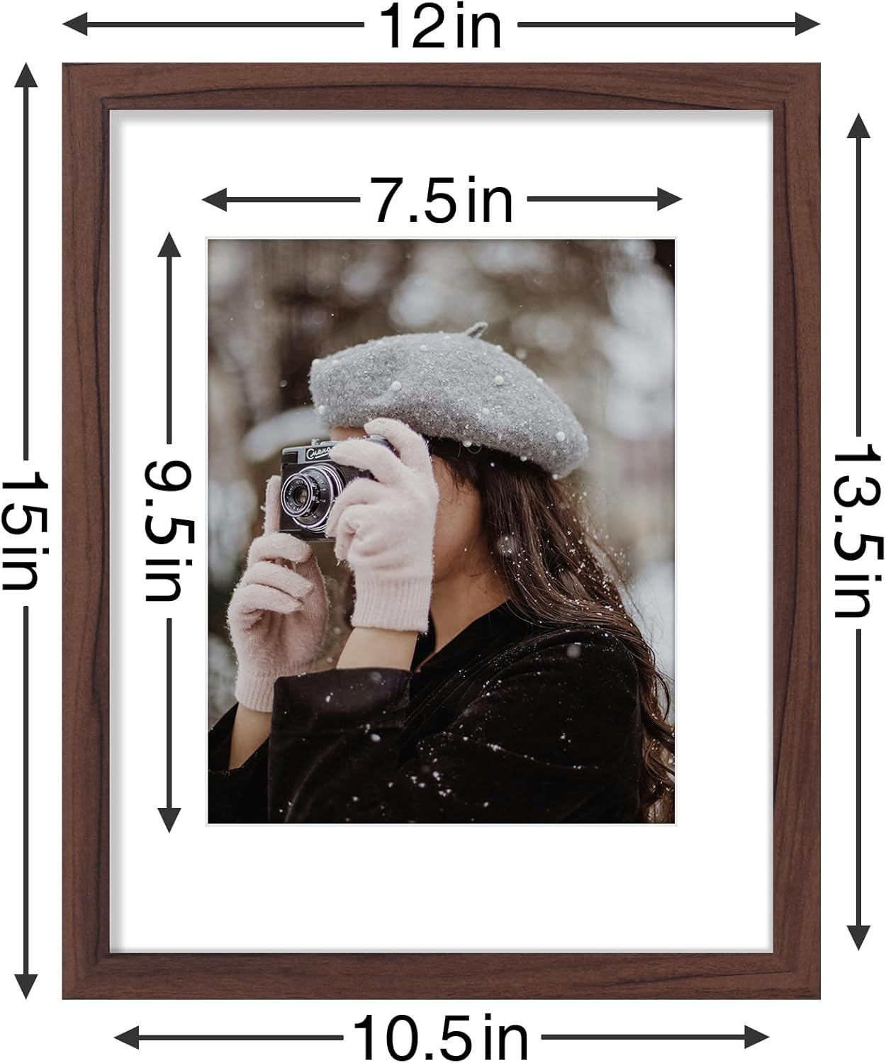 Vittanly 11x14 Picture Frames Set of 9, Shatter Resistant Plexiglass, Display 8x10 Pictures with