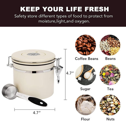ShanSon Coffee Canister Airtight Coffee Container Stainless Steel Coffee Bean Storage Container