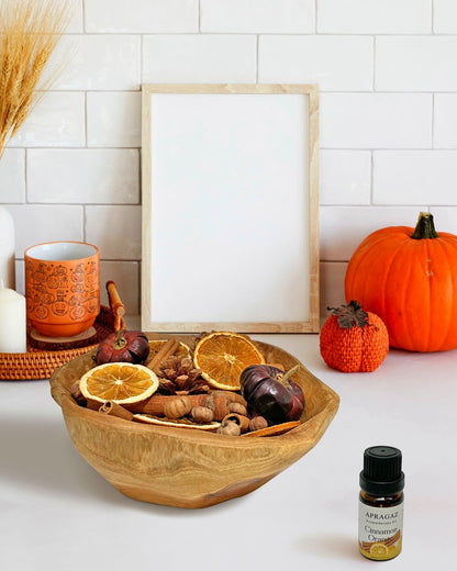 Fall Potpourri Bowl Filler with Mini Pumpkin, Cinnamon Stick, Dried Orange Slices, Pine