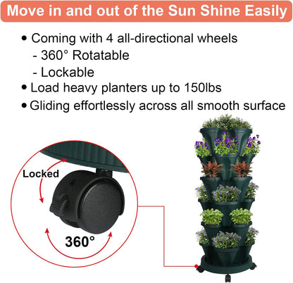 Vertical Planter 6 Tier Stackable Planters Garden Planters Strawberry Herb Flower and Vegetable