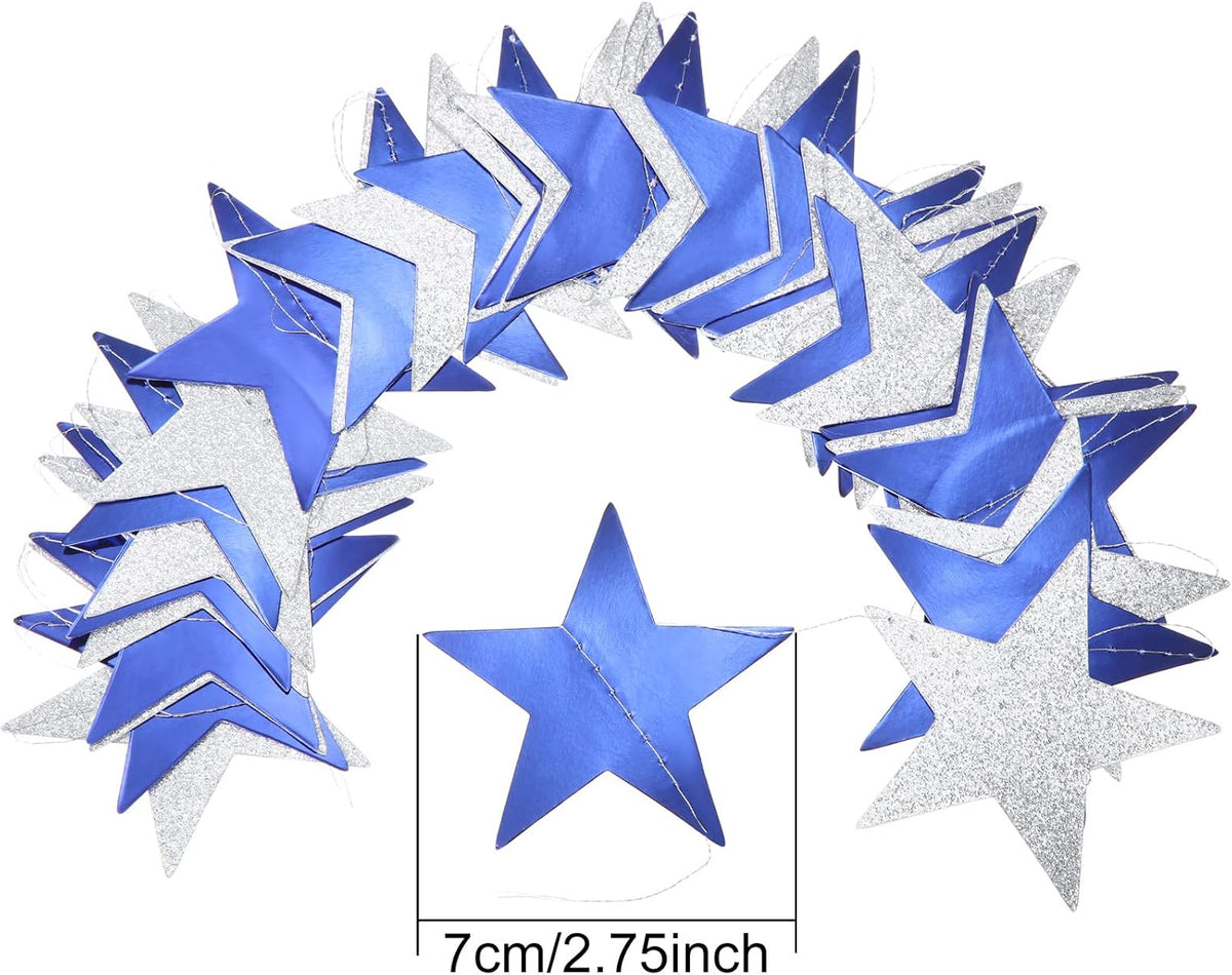 Patelai Glitter Star Garland Banner Decor 130 Feet Star Hanging Bunting Banner Twinkle Backdrop for
