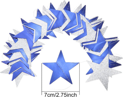 Patelai Glitter Star Garland Banner Decor 130 Feet Star Hanging Bunting Banner Twinkle Backdrop for