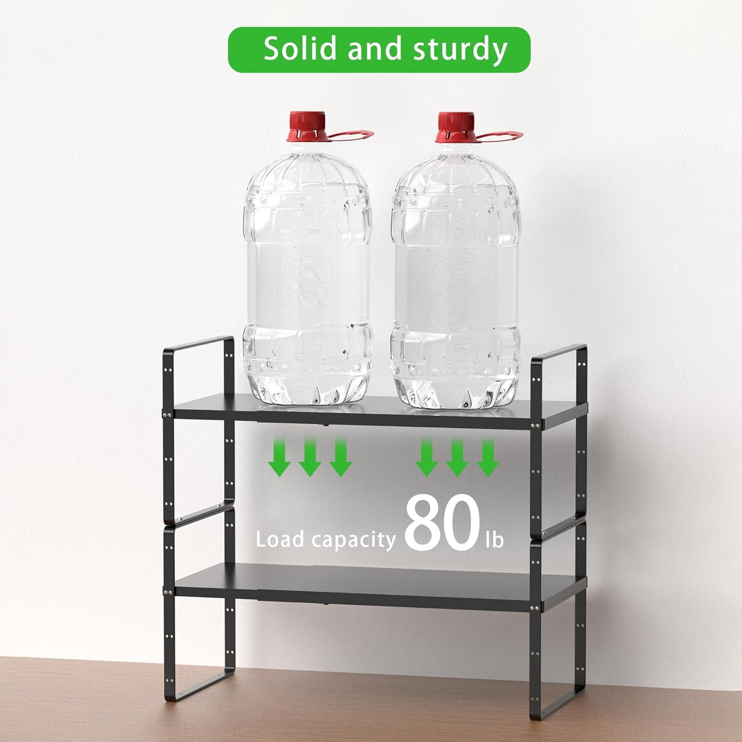 Expandable Cabinet Storage Shelf Stackable Organizer Rack for Kitchen Bathroom Pantry Spice