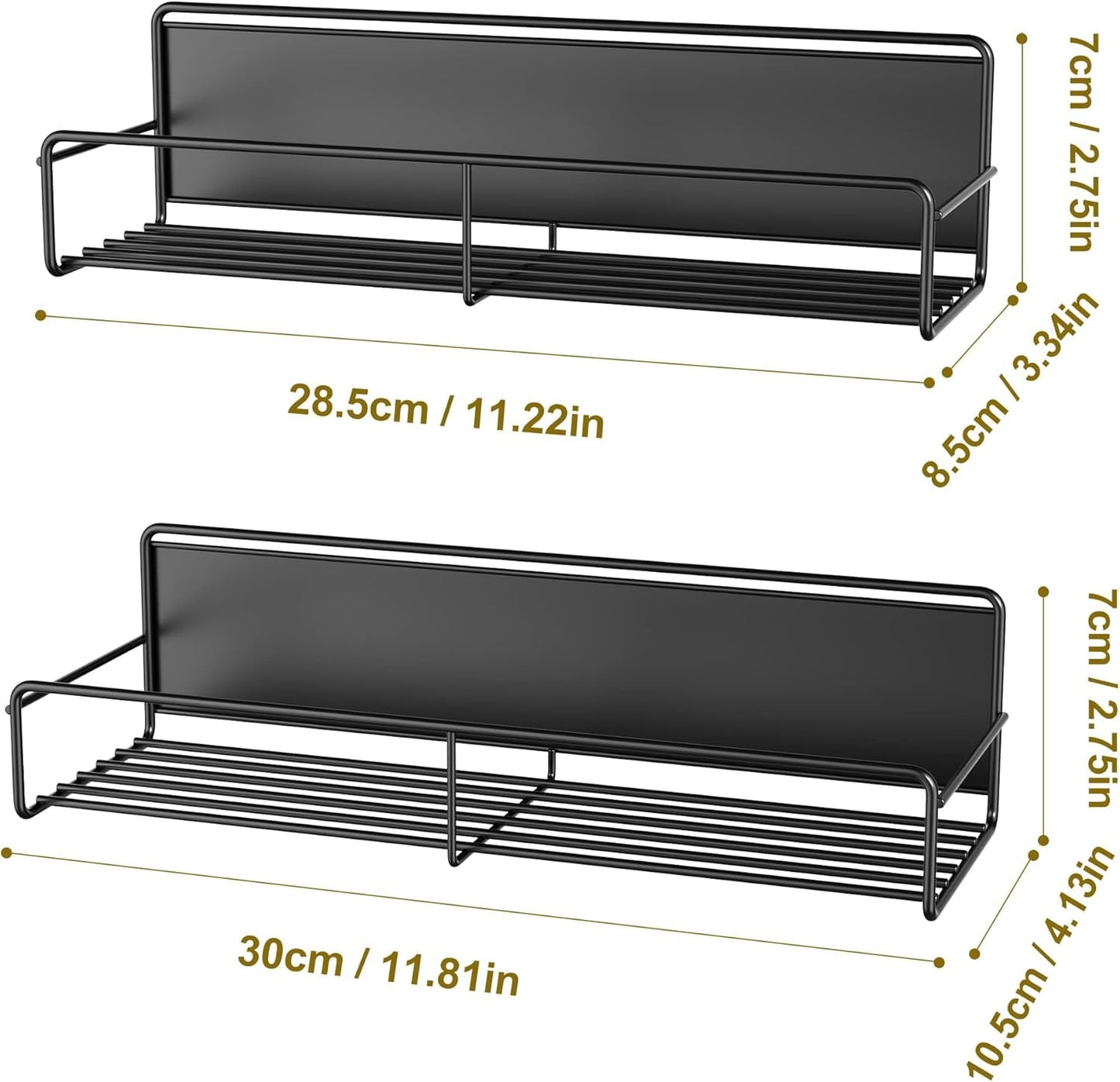2 Pack Magnetic Spice Rack Organizer, Space Saver for Refrigerator and Microwave Oven, Magnetical