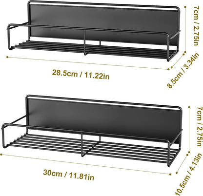 2 Pack Magnetic Spice Rack Organizer, Space Saver for Refrigerator and Microwave Oven, Magnetical