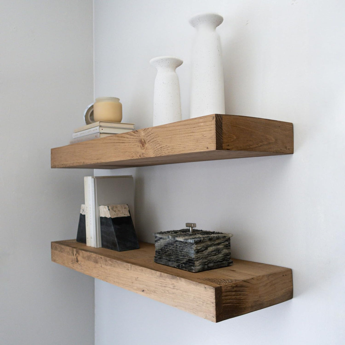 Modern Floating Shelves 3 Inches Thick for Wall, Wide Shelves for Kitchen, Living Room, Bedroom
