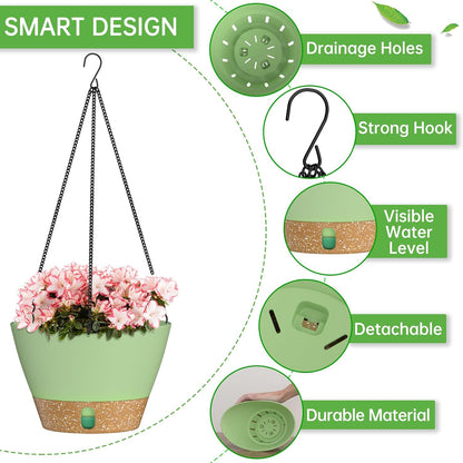 ZMTECH 8 Inch Hanging Planters for Indoor Plants, Hanging Baskets for Plants Outdoor with Visible