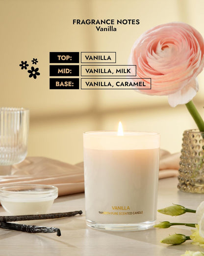 96NORTH | Pure Vanilla Candle | 100% Natural Soy Wax | One Wick Jar Candle | Natural Fragrance