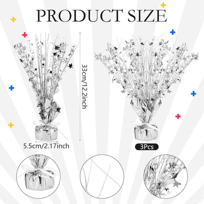 Crowye 18 Pieces Metallic Foil Spray Centerpiece Party Star Table Decoration Burst Metallic Table