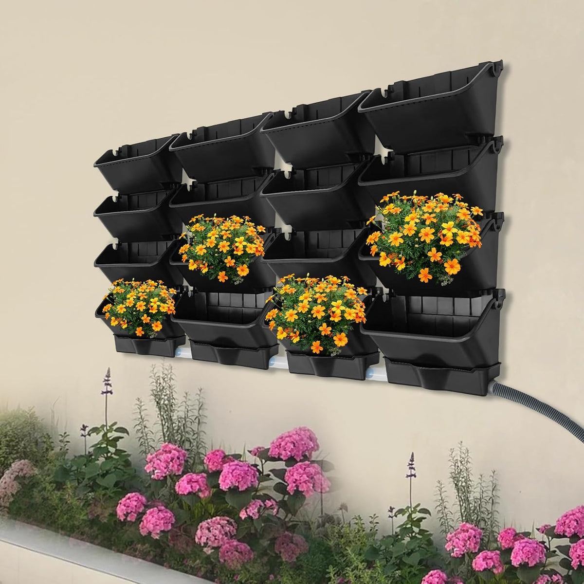20Pack Vertical Wall Planter, 13 inch Wall Mounted Garden Planters, Stackable Wall Hanging Planter