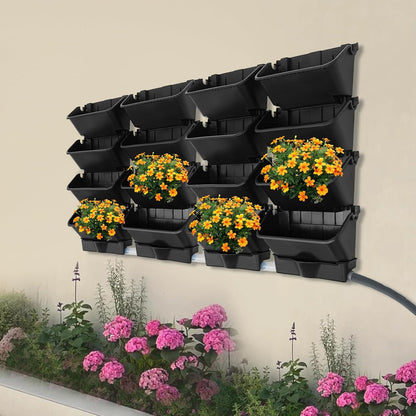 20Pack Vertical Wall Planter, 13 inch Wall Mounted Garden Planters, Stackable Wall Hanging Planter