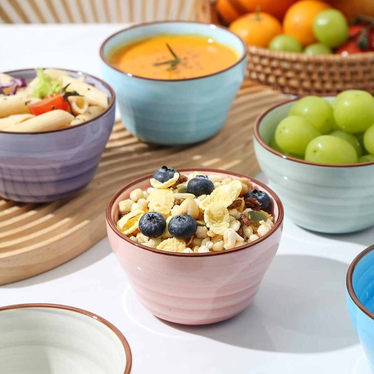 Selamica Ceramic 8oz Bouillon Cups 4 Inch Small Dessert Bowls for Soup Dipping Sauce Coffee