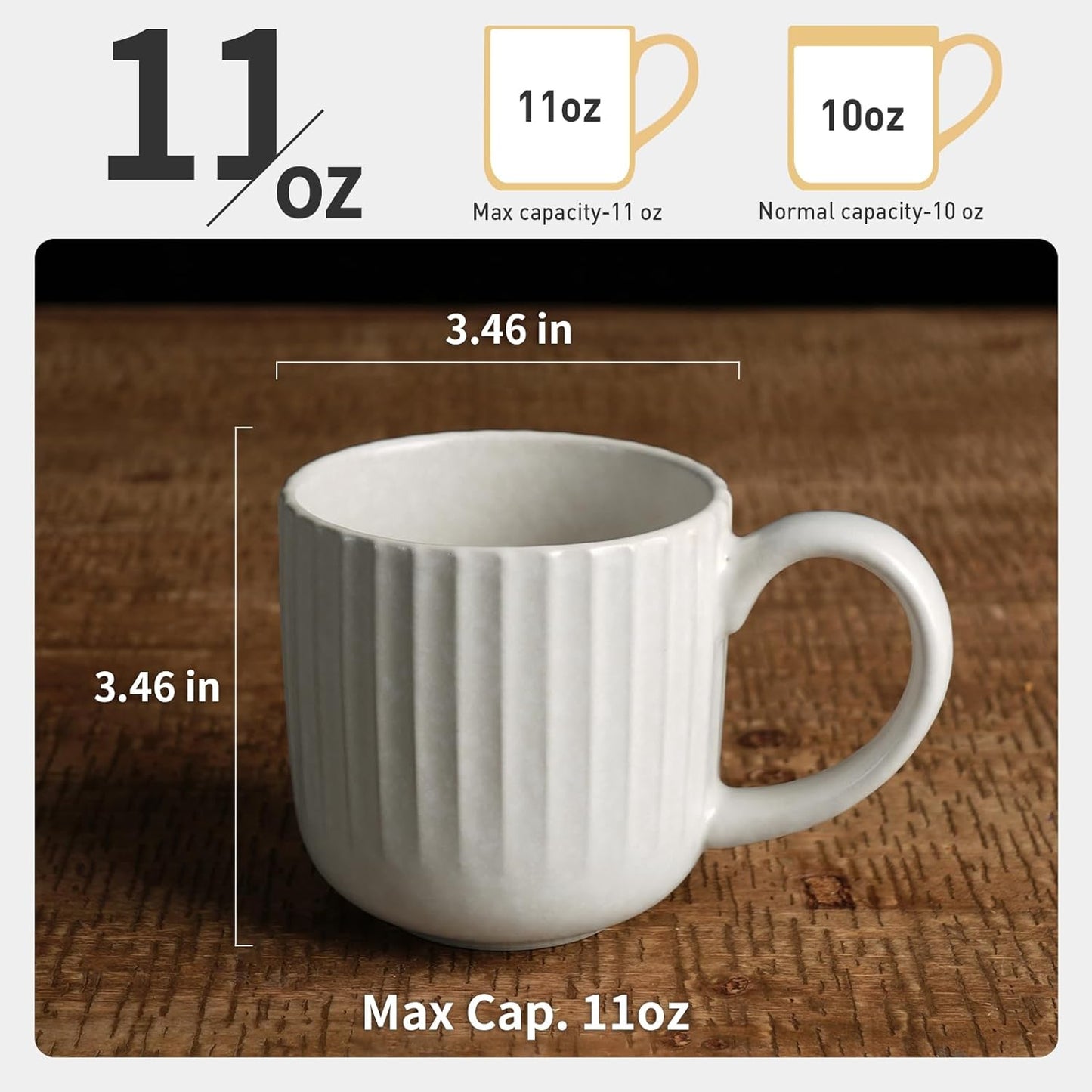 famiware Coffee Mugs Set of 6, Starlight 11 oz Mug Cup Set with Handle for Coffee, Tea, Cocoa, Milk